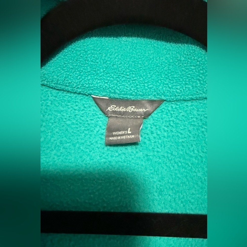 GUC Eddie Bauer Pullover Fleece, Size Large, Teal - Picture 2 of 4
